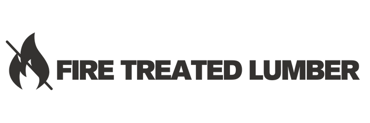 A black background graphic displaying a flame icon next to the text "Fire Treated Lumber".