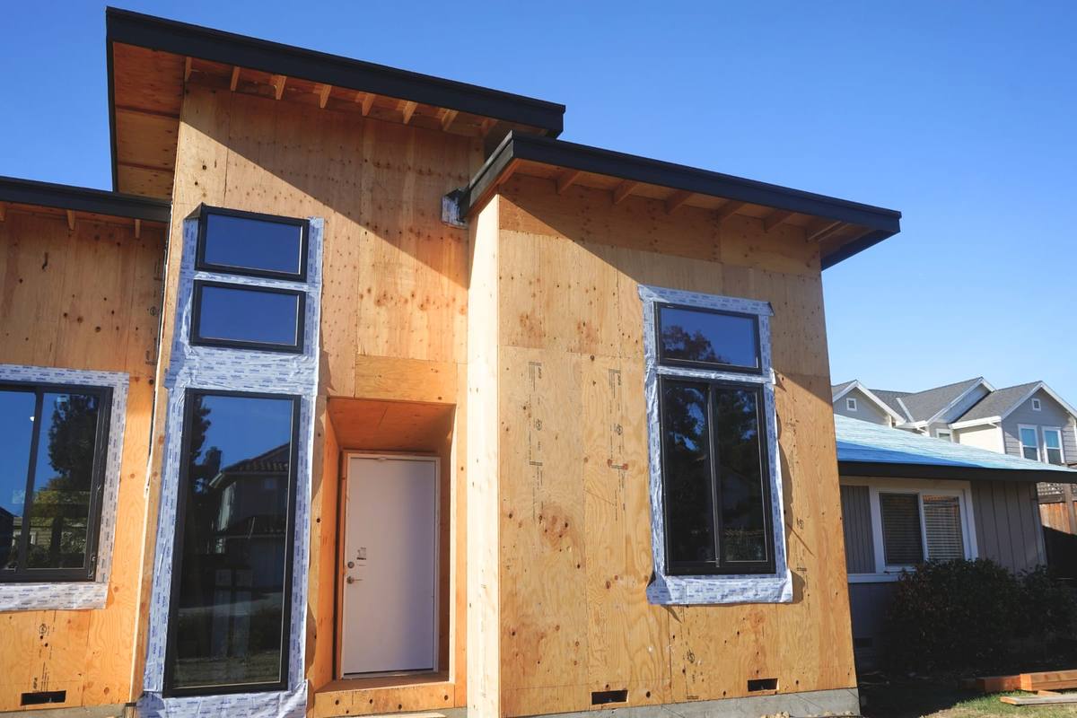 Lumber and sheathing, cut to the takeoff.